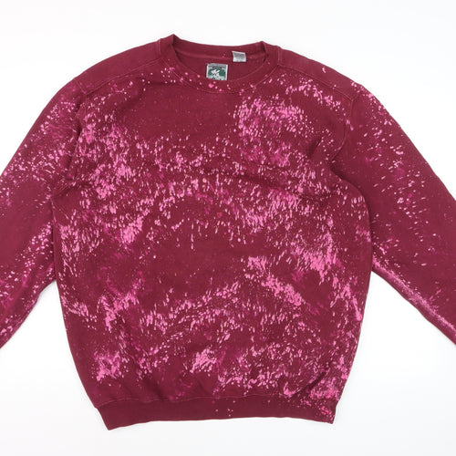 McIntosh & Seymour Men Red L Pullover Bleach Splatter Sweatshirt