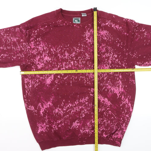 McIntosh & Seymour Men Red L Pullover Bleach Splatter Sweatshirt