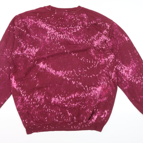 McIntosh & Seymour Men Red L Pullover Bleach Splatter Sweatshirt