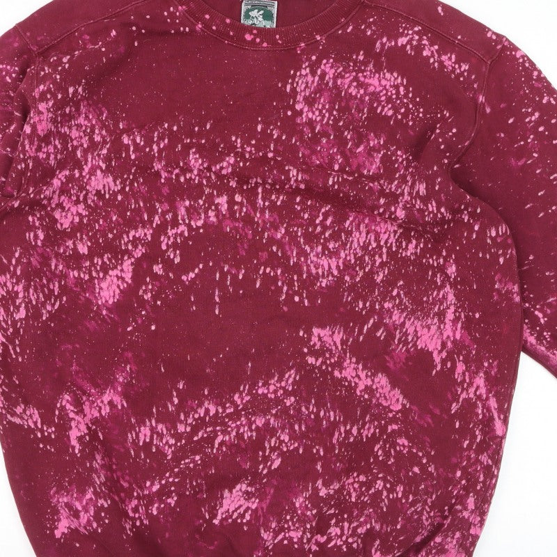 McIntosh & Seymour Men Red L Pullover Bleach Splatter Sweatshirt