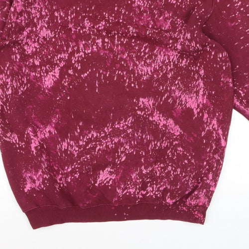 McIntosh & Seymour Men Red L Pullover Bleach Splatter Sweatshirt