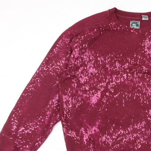 McIntosh & Seymour Men Red L Pullover Bleach Splatter Sweatshirt