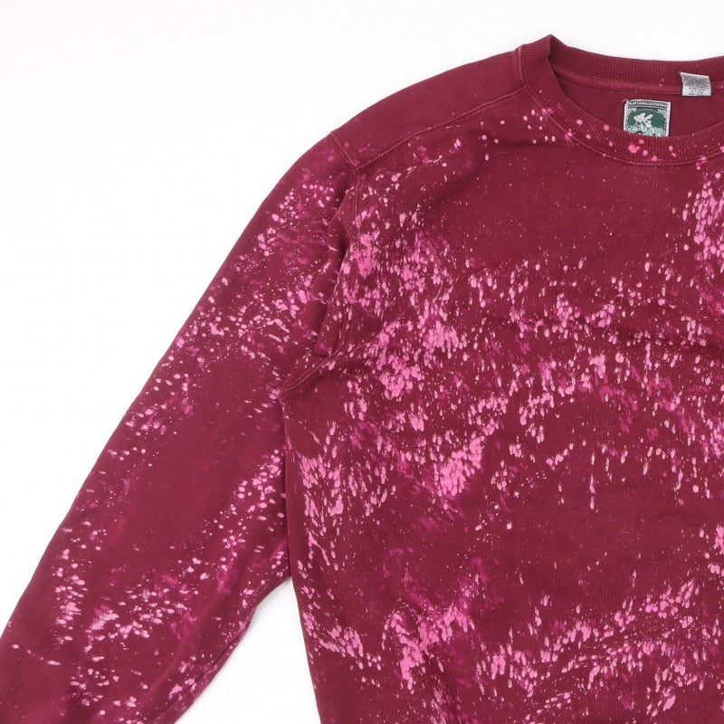 McIntosh & Seymour Men Red L Pullover Bleach Splatter Sweatshirt