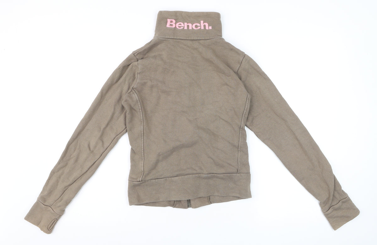 Bench Women’s Brown XS Full Zip Logo Fleece Sweatshirt