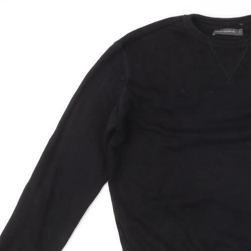 French Connection Men’s Black Small Logo Crew Neck Pullover Sweatshirt S