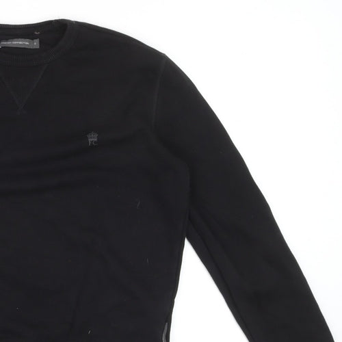 French Connection Men’s Black Small Logo Crew Neck Pullover Sweatshirt S