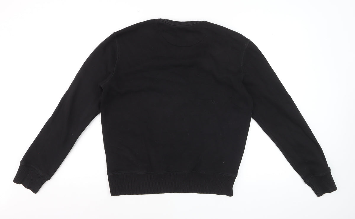 French Connection Men’s Black Small Logo Crew Neck Pullover Sweatshirt S
