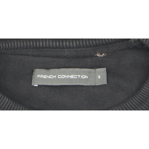 French Connection Men’s Black Small Logo Crew Neck Pullover Sweatshirt S