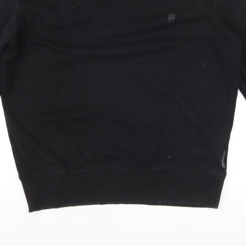 French Connection Men’s Black Small Logo Crew Neck Pullover Sweatshirt S