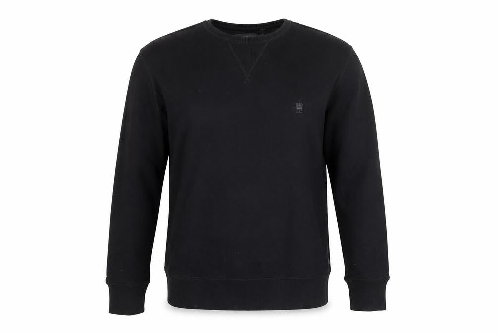 French Connection Men’s Black Small Logo Crew Neck Pullover Sweatshirt S