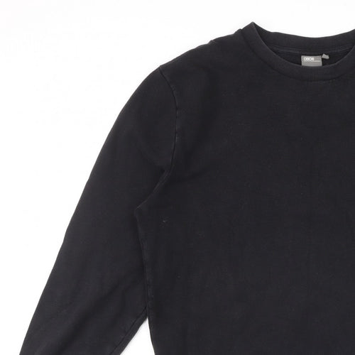 ASOS Men Black L Crew Neck Pullover Cotton Sweatshirt