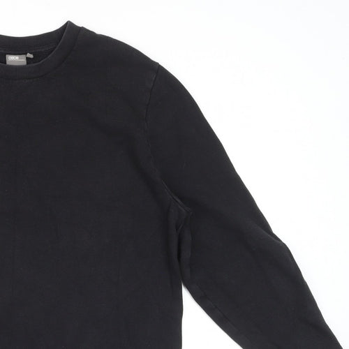 ASOS Men Black L Crew Neck Pullover Cotton Sweatshirt