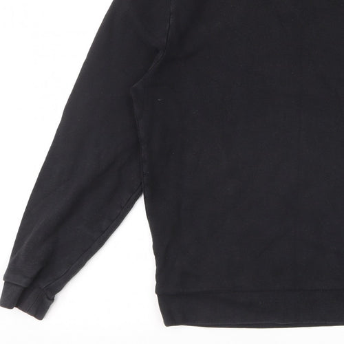 ASOS Men Black L Crew Neck Pullover Cotton Sweatshirt