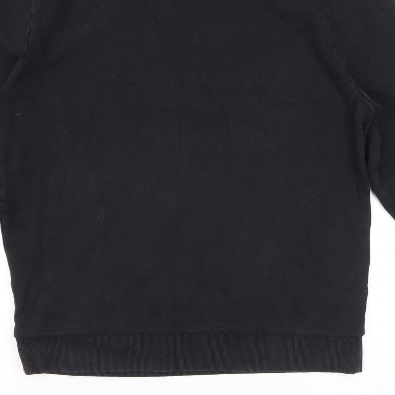 ASOS Men Black L Crew Neck Pullover Cotton Sweatshirt