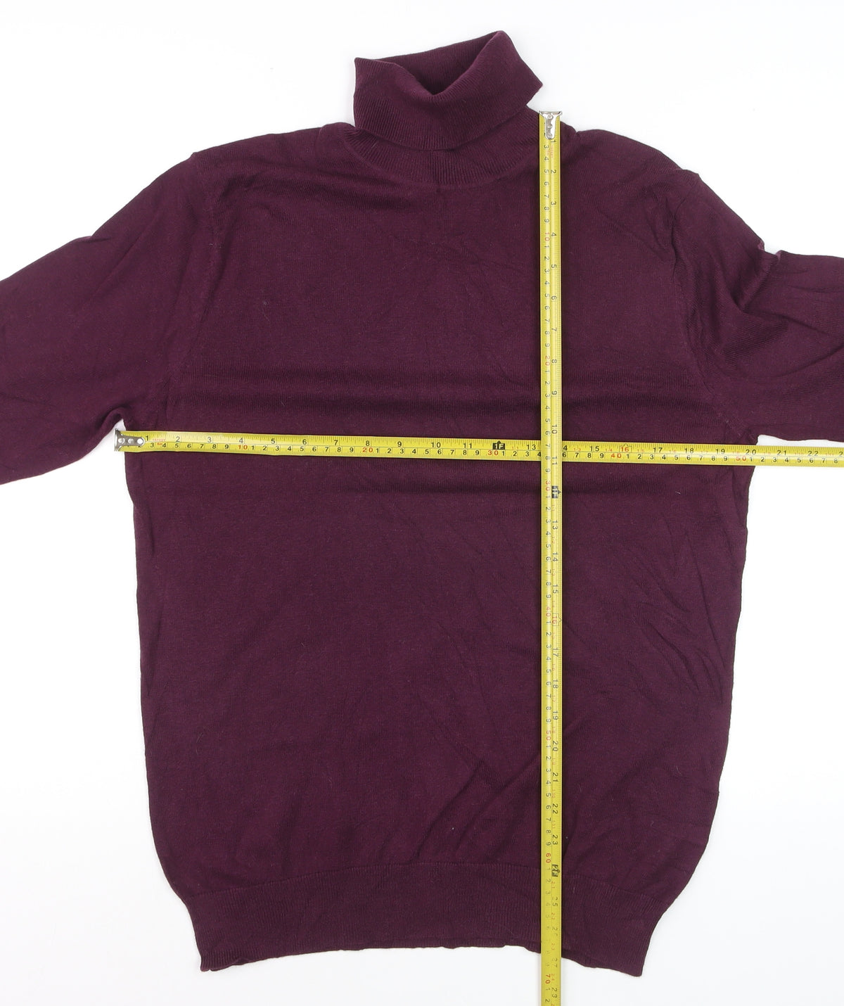 Reiss Women Purple Roll Neck Wool Cotton Knit Jumper Size M