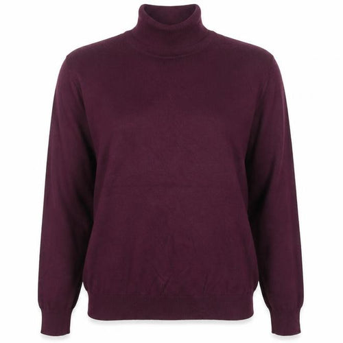 Reiss Women Purple Roll Neck Wool Cotton Knit Jumper Size M
