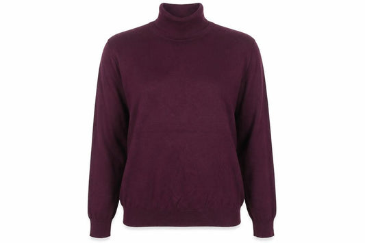 Reiss Women Purple Roll Neck Wool Cotton Knit Jumper Size M