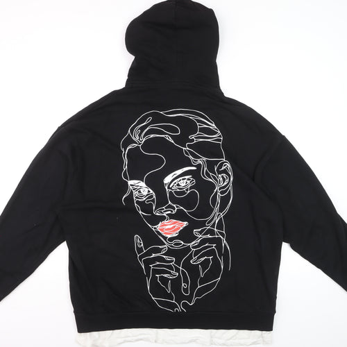 ASOS Design Men’s Black L Pullover Graphic Print Hoodie