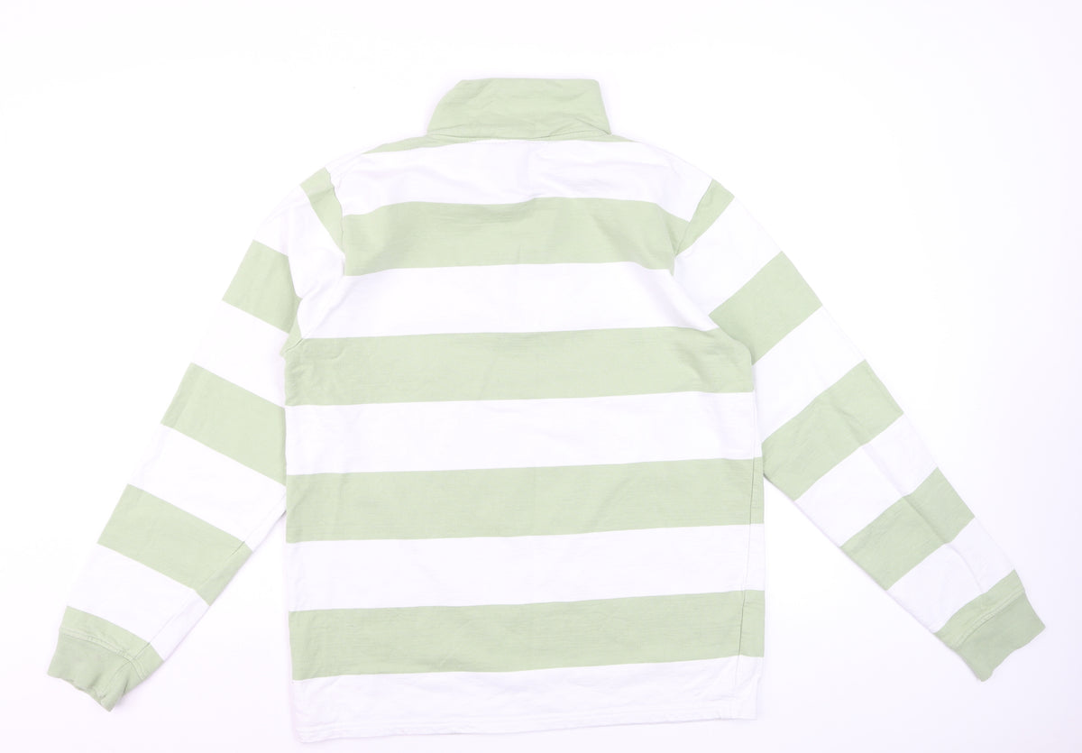 Brand and care label for Nautica Men Multicoloured M 1/4 Zip Striped Logo Sweatshirt