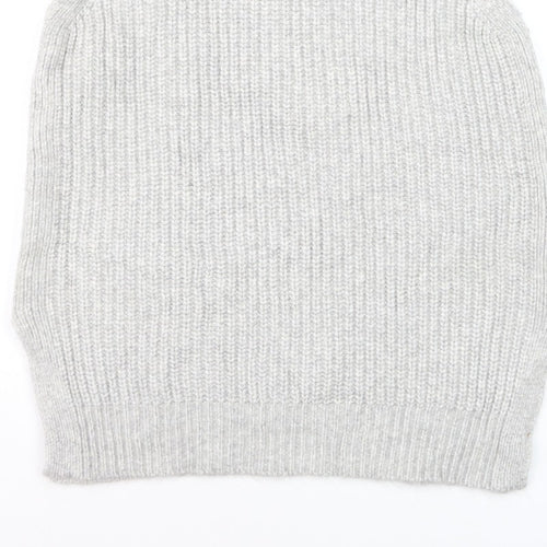 Marks & Spencer Women Grey M Sleeveless Roll Neck Chunky Knit Jumper Vest