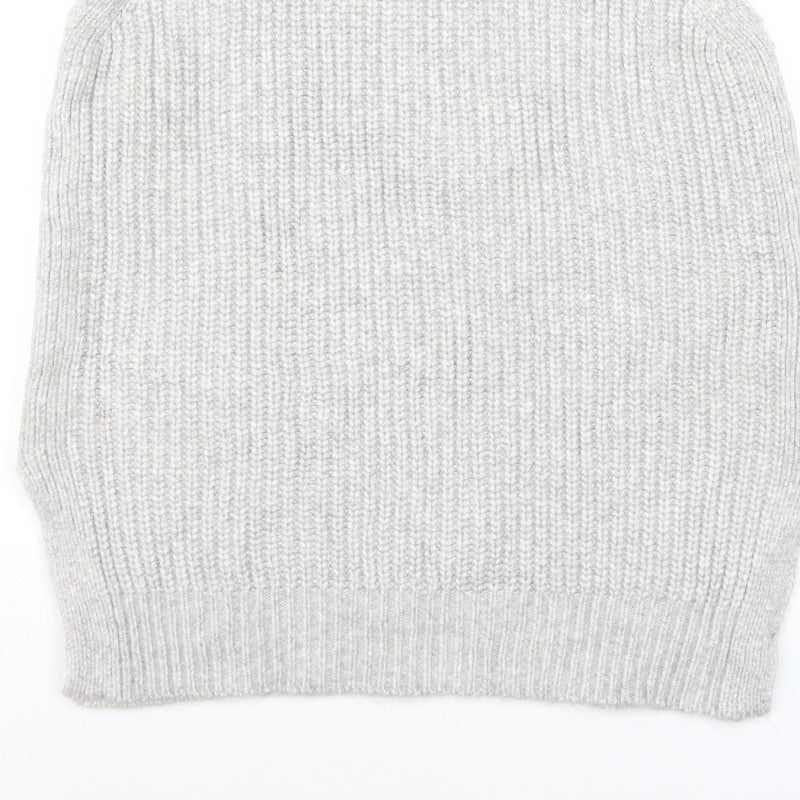 Marks & Spencer Women Grey M Sleeveless Roll Neck Chunky Knit Jumper Vest