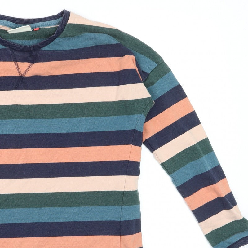 Brakeburn Women’s Multicoloured Stripe Jersey T-Shirt UK 14 Long Sleeve