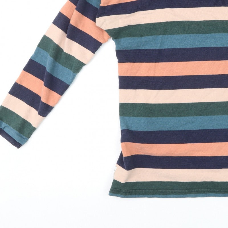 Brakeburn Women’s Multicoloured Stripe Jersey T-Shirt UK 14 Long Sleeve