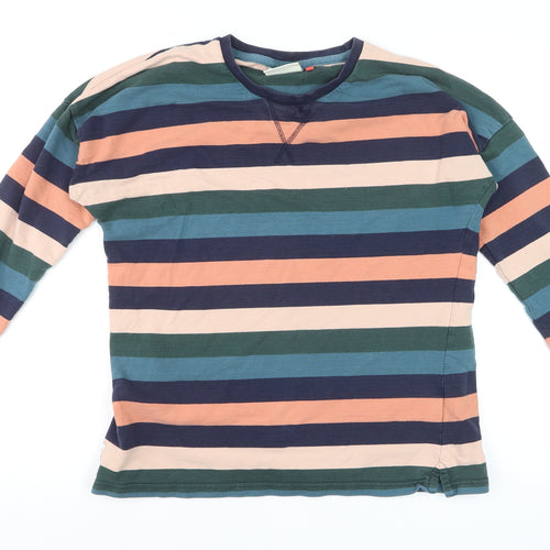 Brakeburn Women’s Multicoloured Stripe Jersey T-Shirt UK 14 Long Sleeve