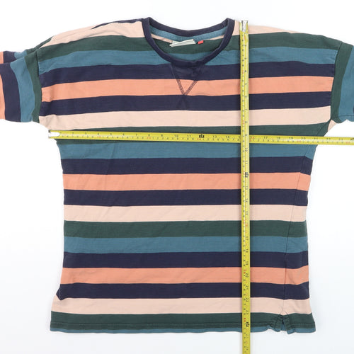 Brakeburn Women’s Multicoloured Stripe Jersey T-Shirt UK 14 Long Sleeve