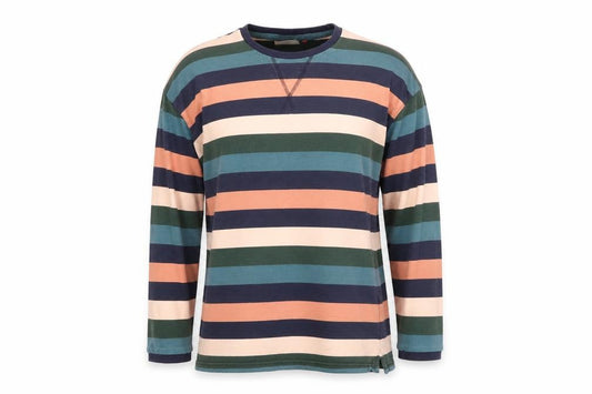 Brakeburn Women’s Multicoloured Stripe Jersey T-Shirt UK 14 Long Sleeve