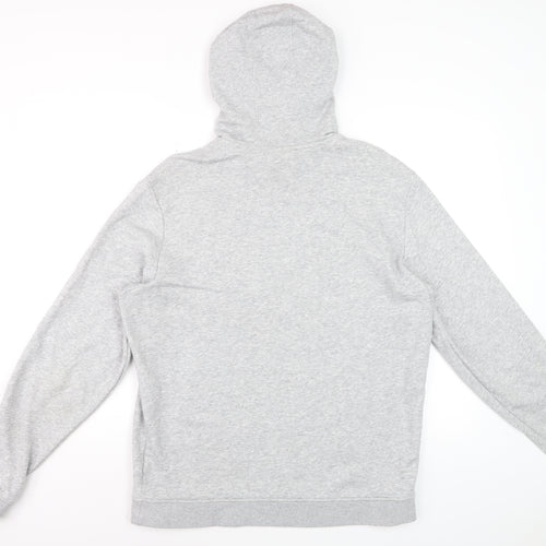 Lacoste Men’s Grey L Pullover Hoodie Crocodile Logo Graphic