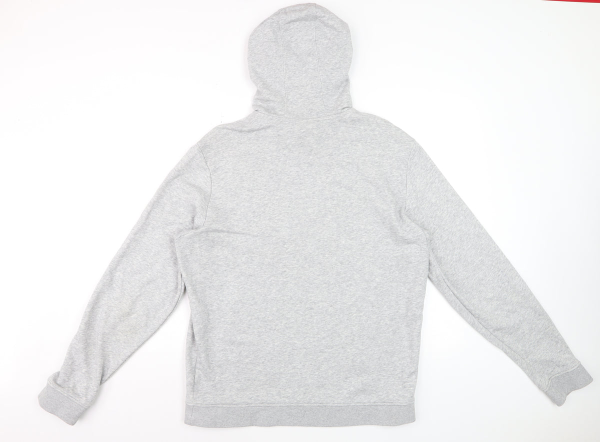 Lacoste Men’s Grey L Pullover Hoodie Crocodile Logo Graphic