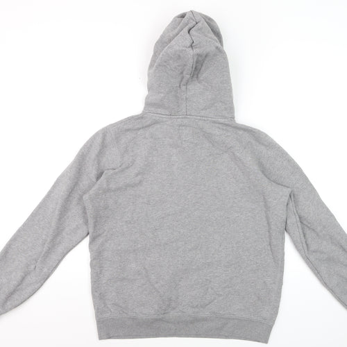 Jack Wills Women’s Grey Logo Pullover Hoodie UK 12 Cotton Blend