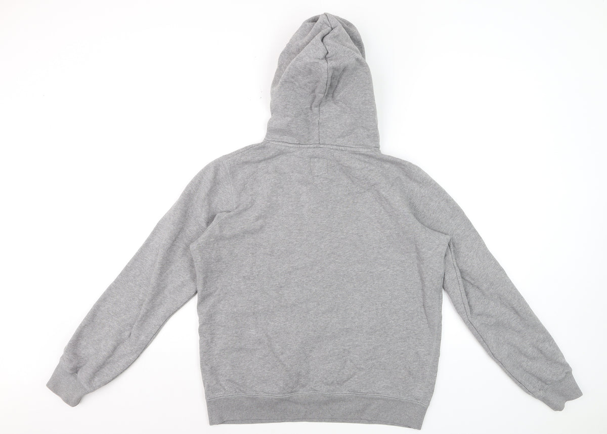 Jack Wills Women’s Grey Logo Pullover Hoodie UK 12 Cotton Blend