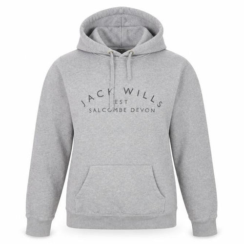 Jack Wills Women’s Grey Logo Pullover Hoodie UK 12 Cotton Blend