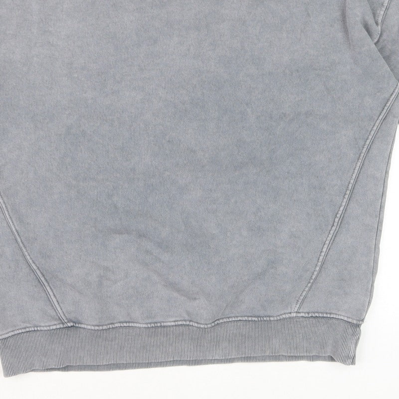 Pull&Bear Men's Grey S Washed Crew Neck Pullover Sweatshirt