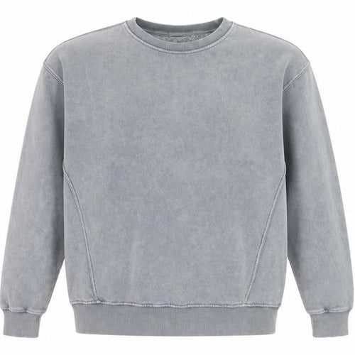 Pull&Bear Men's Grey S Washed Crew Neck Pullover Sweatshirt