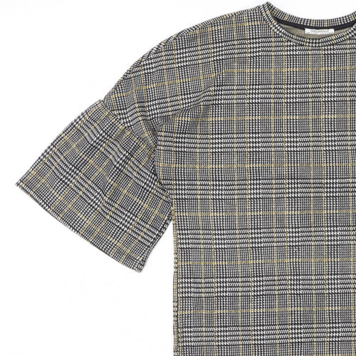 Zara Trafaluc Women’s Multicoloured Check Knit T-Shirt Size S