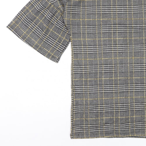 Zara Trafaluc Women’s Multicoloured Check Knit T-Shirt Size S