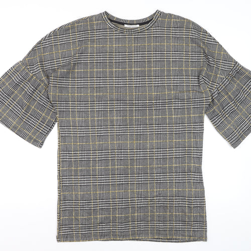 Zara Trafaluc Women’s Multicoloured Check Knit T-Shirt Size S
