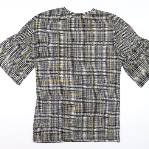 Zara Trafaluc Women’s Multicoloured Check Knit T-Shirt Size S