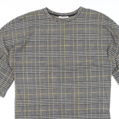 Zara Trafaluc Women’s Multicoloured Check Knit T-Shirt Size S