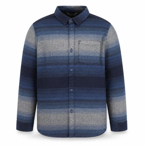 Marks and Spencer Boys Blue Striped Button-Up Shirt 7-8 Years Long Sleeve