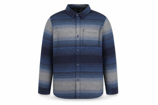 Marks and Spencer Boys Blue Striped Button-Up Shirt 7-8 Years Long Sleeve