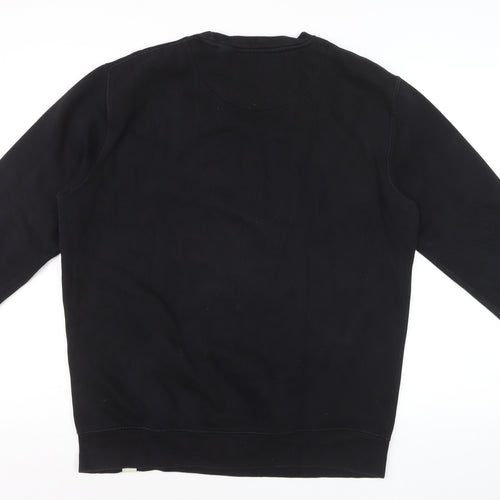 Pull&Bear Men’s Black L Logo Graphic Crew Neck Pullover Sweatshirt