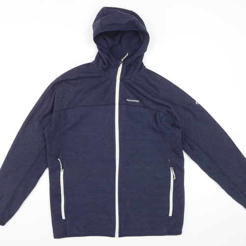 Craghoppers Men’s Blue M Full Zip Hooded Fleece Hiking Hoodie