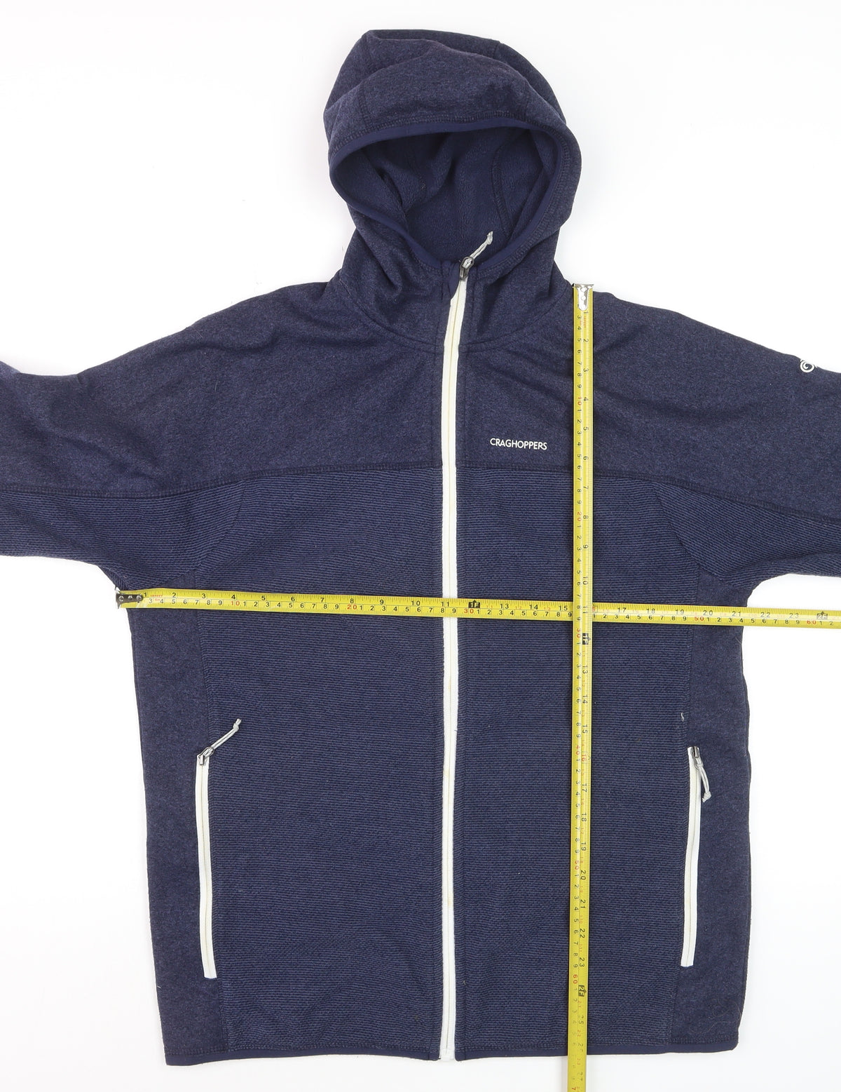 Craghoppers Men’s Blue M Full Zip Hooded Fleece Hiking Hoodie