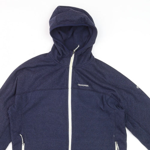 Craghoppers Men’s Blue M Full Zip Hooded Fleece Hiking Hoodie