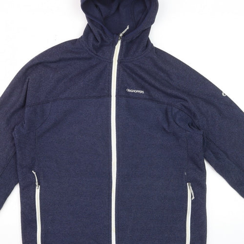Craghoppers Men’s Blue M Full Zip Hooded Fleece Hiking Hoodie