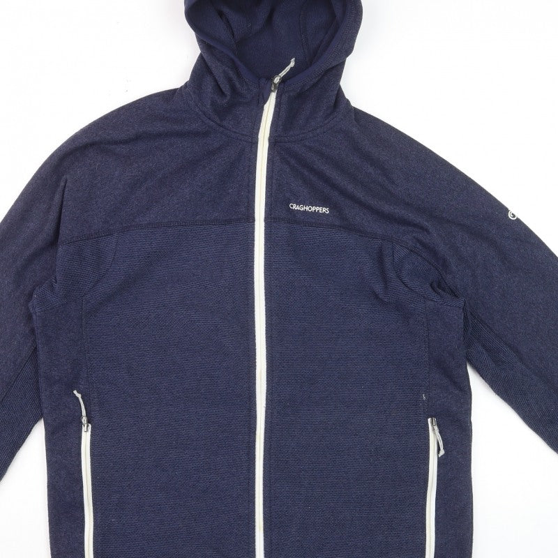 Craghoppers Men’s Blue M Full Zip Hooded Fleece Hiking Hoodie